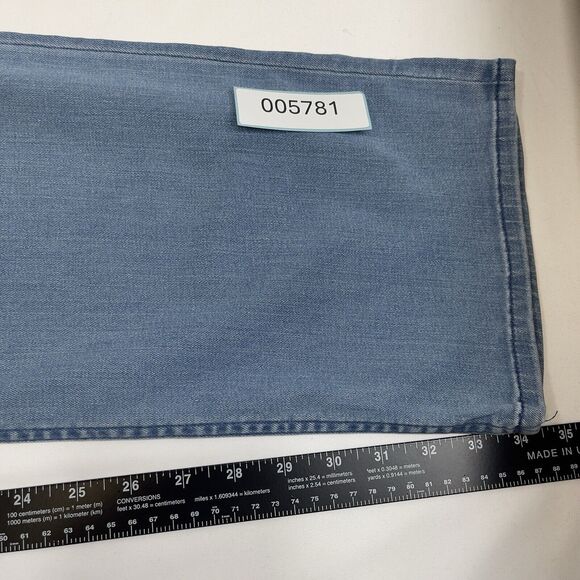 7 for All Mankind Austyn Relaxed Jeans Men's 34 Bay Blue Denim Straight Stretch - Picture 11 of 12